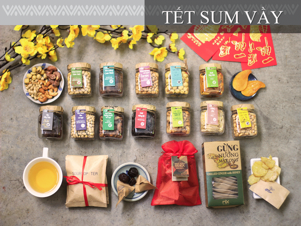 Hạt sấy và hoa quả sấy dẻo làm quà tặng