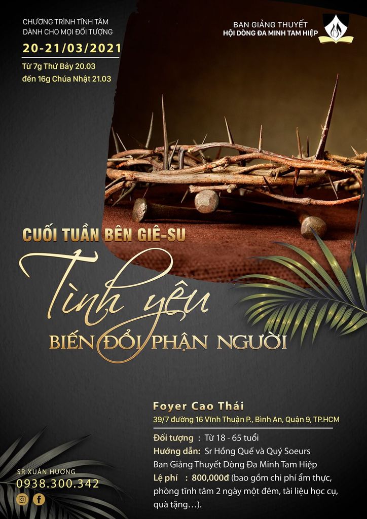 Khóa tĩnh huấn Cuối Tuần Bên Giêsu với Chủ đề “TÌNH YÊU BIẾN ĐỔI PHẬN NGƯỜI”