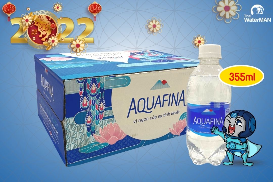 Thùng nước Aquafina 355ml mẫu Tết 2022