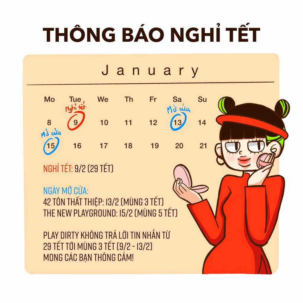 THÔNG BÁO LỊCH NGHỈ TẾT, LỊCH SHIP HÀNG SHOPEE VÀ NGÀY HOẠT ĐỘNG LẠI