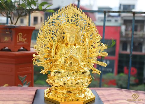 Khám phá quy trình mạ vàng 24K tượng Đức Phật Chuẩn Đề Bồ Tát
