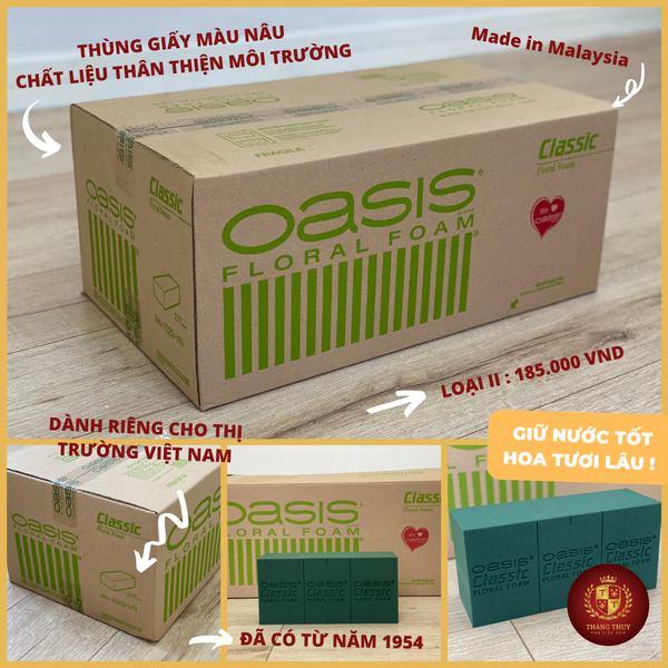 Cách phân biệt xốp cắm hoa oasis chính hãng chất lượng made in malaysia