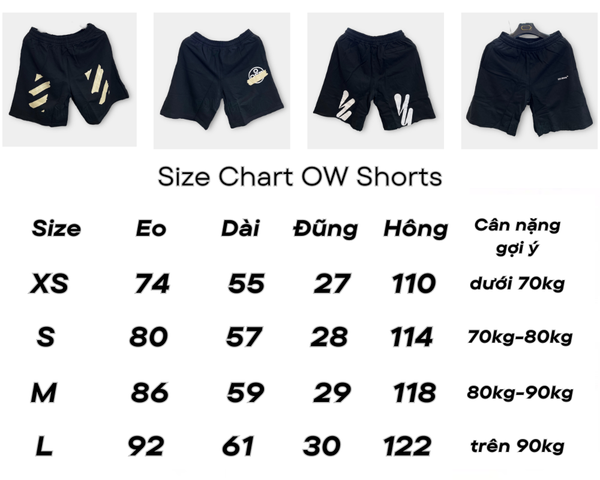 Size Chart Off White Shorts