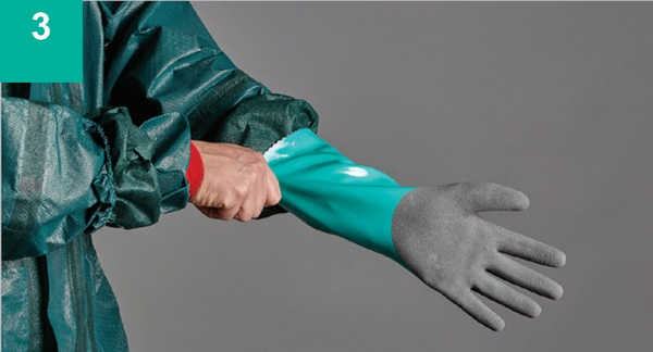 Đeo găng tay đúng cách, đảm bảo vừa vặn và không để hở