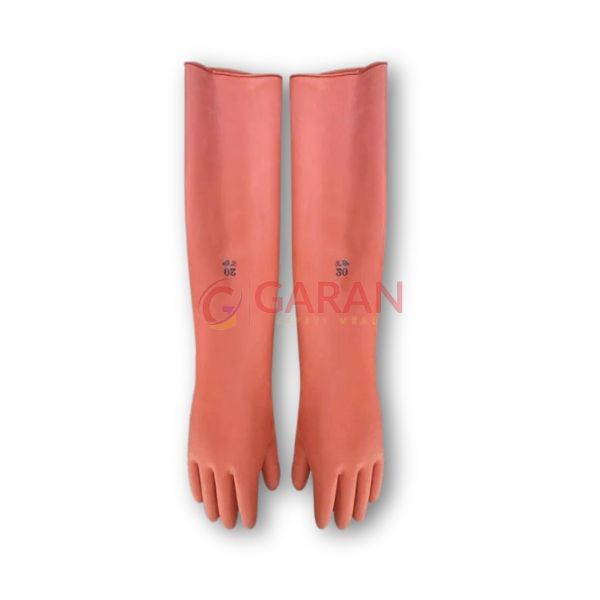 Găng tay cao su bảo hộ chống axit, kiềm dài 65cm