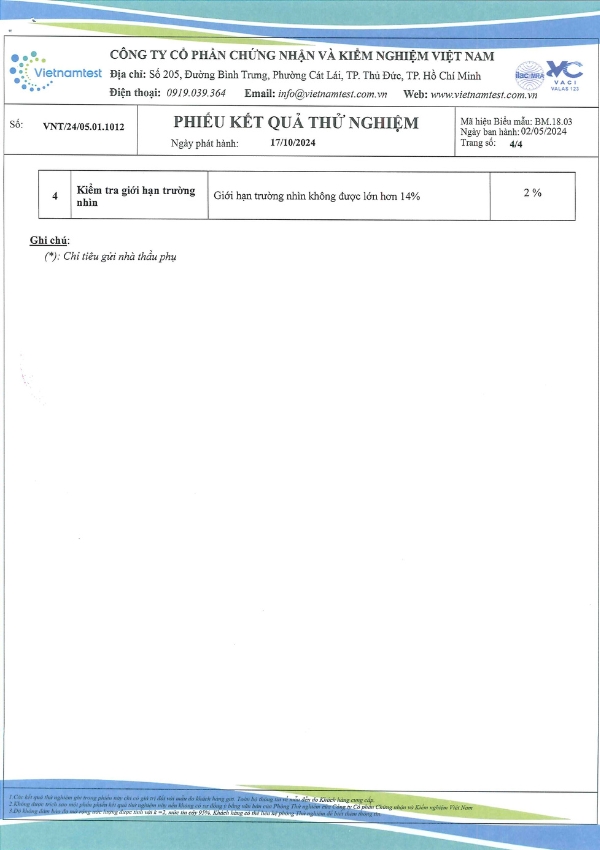Hình ảnh sản phẩm Giấy Chứng Nhận Và Kiểm Định Chất Lượng Khẩu Trang Gmask