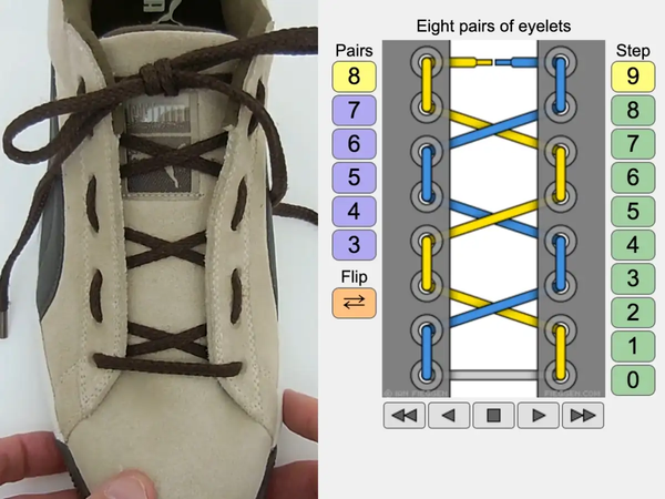Xỏ dây giày kiểu quân đội