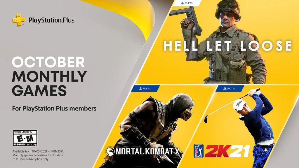 Games miễn phí tháng 10 từ PlayStation Plus: Hell Let Loose, PGA Tour 2K21, Mortal Kombat X