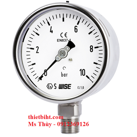 Đồng hồ áp suất Wise Model P252 100A 0-1Mpa 1/2''NPT