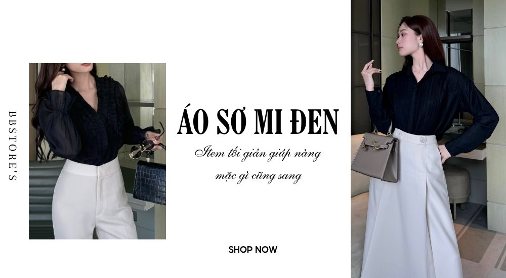 Áo sơ mi đen: Item tối giản giúp nàng mặc gì cũng sang