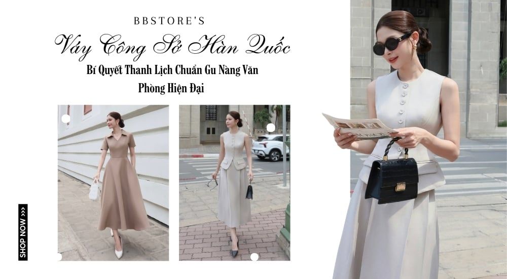 Váy công sở hàn quốc – thanh lịch chuẩn gu nàng hiện đại