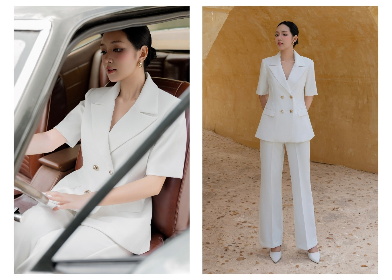 Áo blazer công sở tay ngắn A4517B - Ảnh lookbook