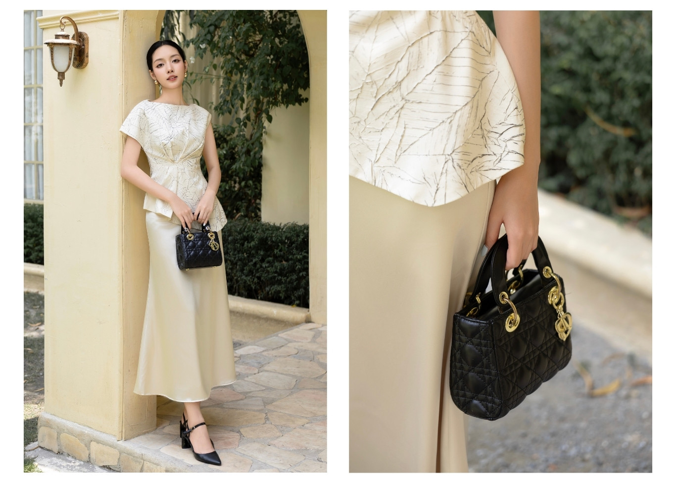 Áo kiểu công sở peplum vân dập A4497B - Ảnh lookbook