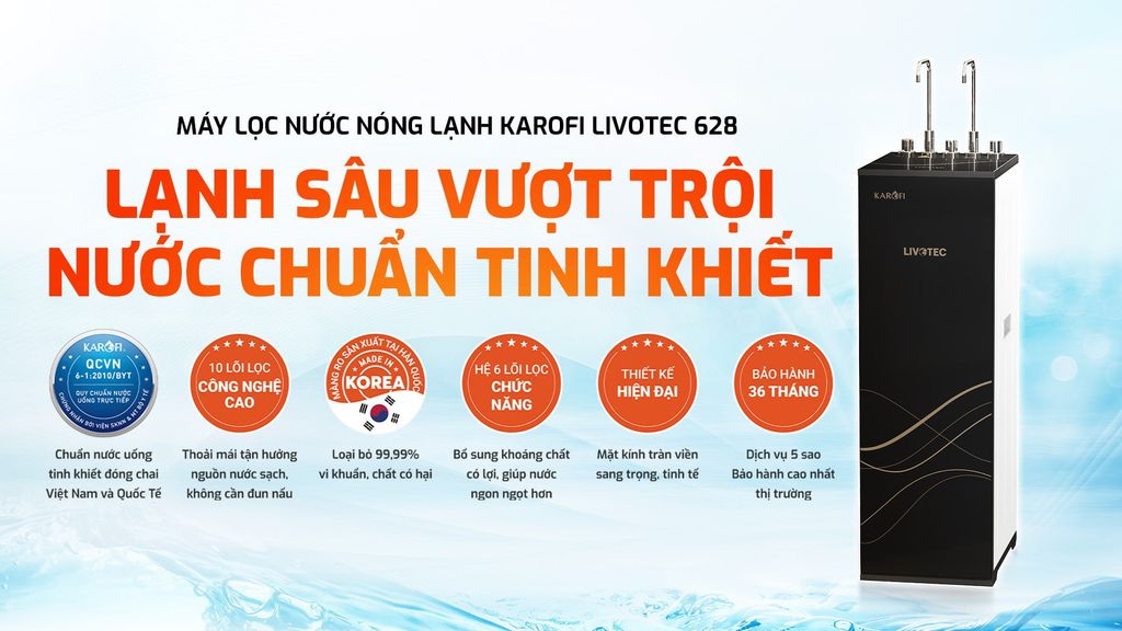 Máy Lọc Nước Nóng Lạnh Karofi Livotec 628 – Mẫu Mới 2024 - Phương Nam Water 1
