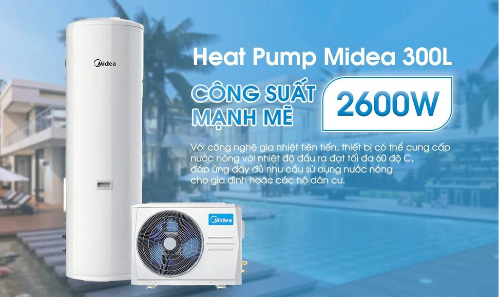 Bơm Nhiệt Midea MHW-F30WN1E +MT-300R30 - Phương Nam Water 5