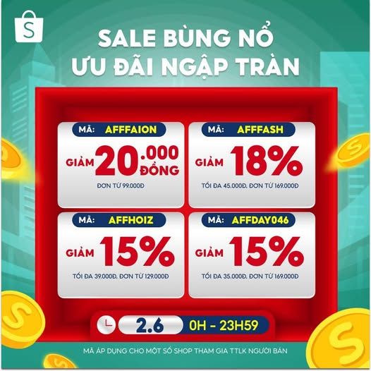 Mã voucher cho đầu tháng săn sale bùng nổ