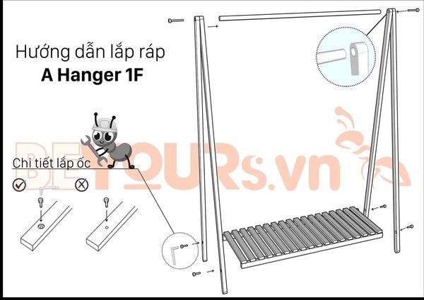 hướng dẫn lắp ráp giá treo a hanger 1f