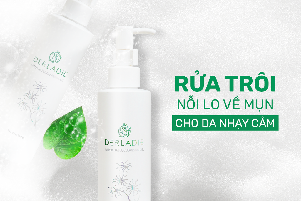 Rửa trôi da mụn đúng cách với sữa rửa mặt cùng sữa rửa mặt Derladie: