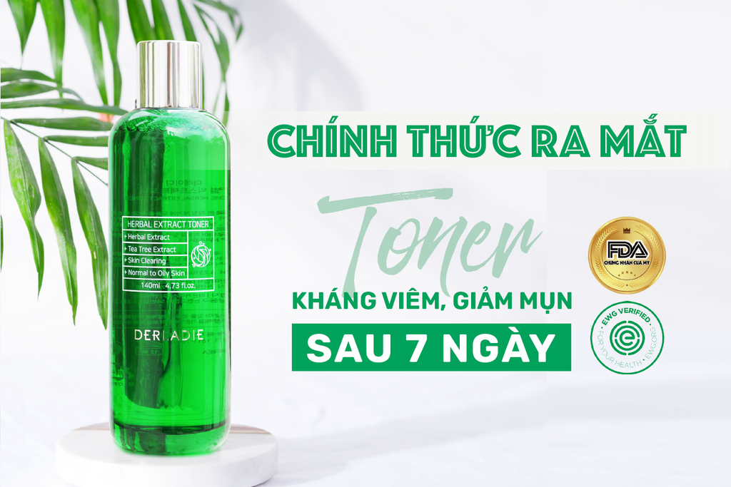 Derladie chính thức ra mắt Toner Derladie Herbal Extract kháng viêm, giảm mụn hiệu quả sau 7 ngày!