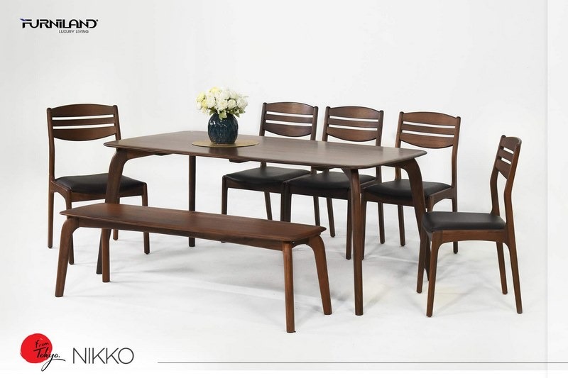 Bộ bàn ăn gỗ óc chó nhập khẩu 8 ghế ngồi gây ấn tượng mạnh với thiết kế độc đáo