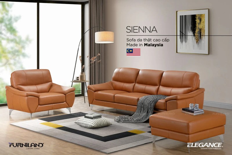 Ghế sofa da Malaysia nhập khẩu màu da bò