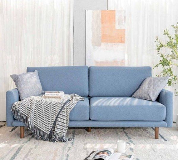 Mẫu ghế sofa nhập khẩu cao cấp màu xanh dương nhạt