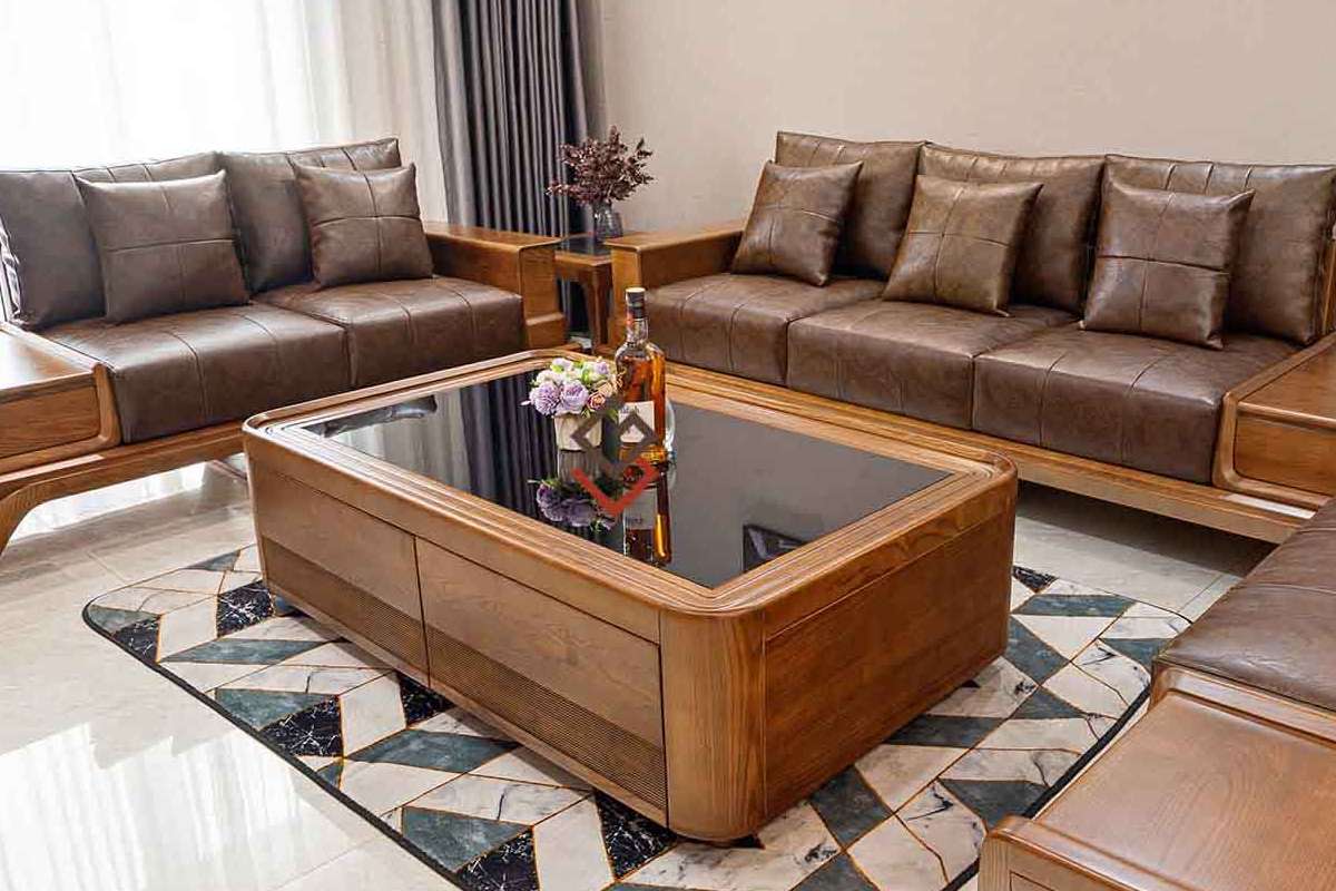 Bàn sofa hình vuông chất liệu gỗ cao cấp