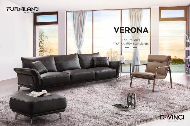 Ghế sofa phòng khách cao cấp Verona nhập khẩu Italia