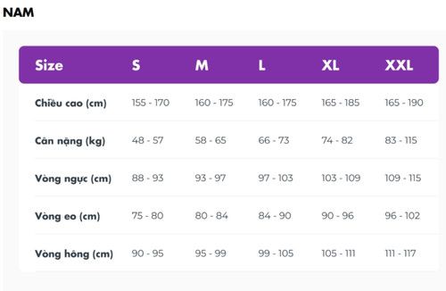 Hướng dẫn chọn size áo giữ nhiệt nam chi tiết, chính xác
