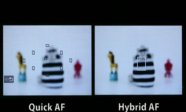 So sánh lấy nét giữa chế độ Hybrid và lấy nét theo pha trên 650D.