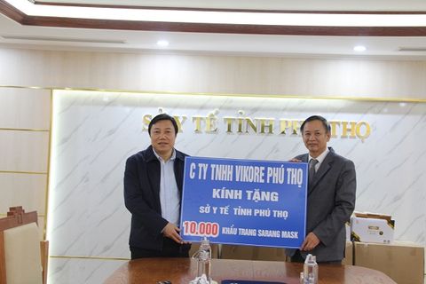 Công ty TNHH Vikore tặng 10.000 khẩu trang vải kháng khuẩn cho sở y tế tỉnh Phú Thọ