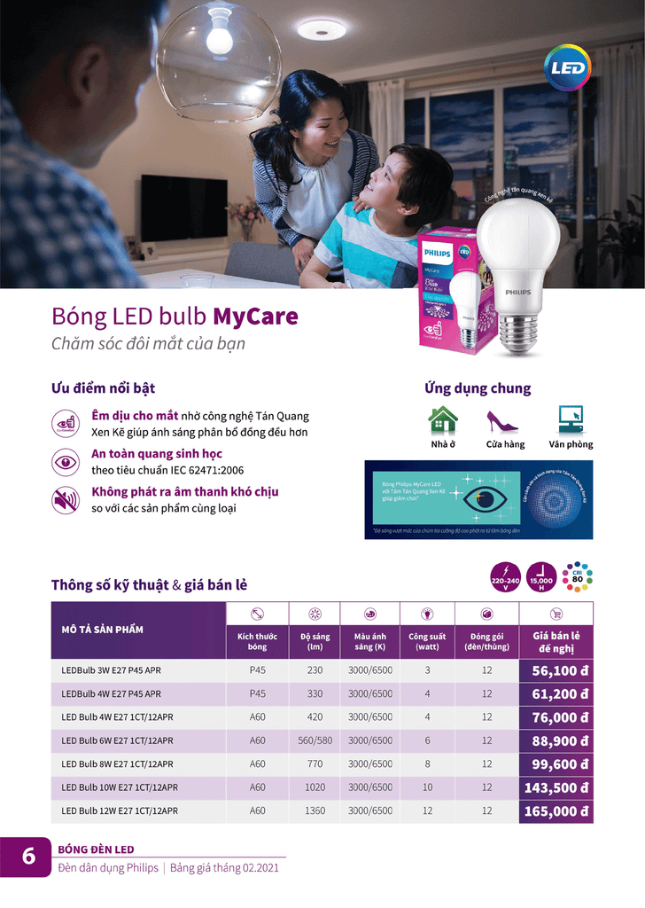 Đèn led bulb philips