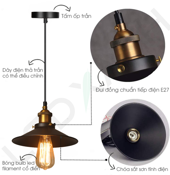 đèn thả sắt 068