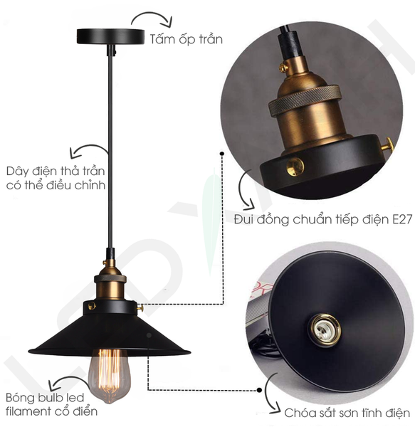 đèn thả sắt 0682