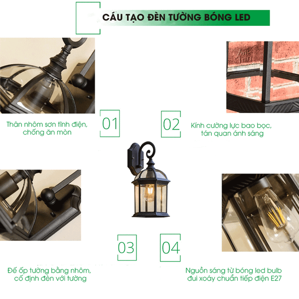 đèn tường ngoài trời