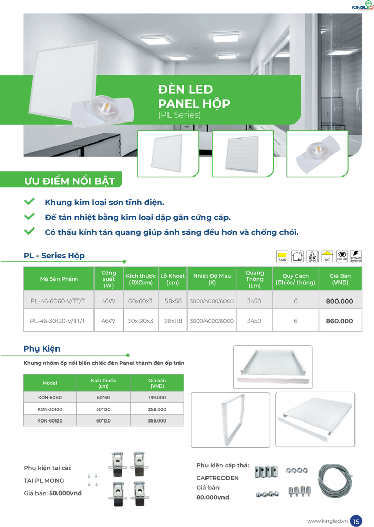 đèn led panel kingled