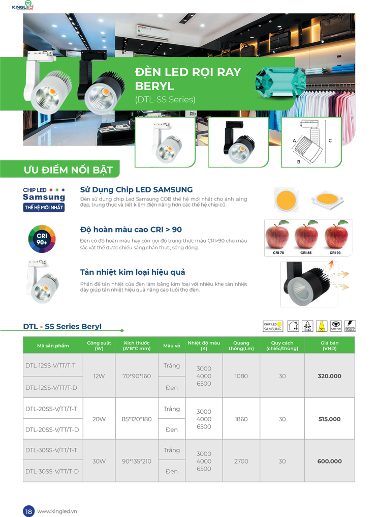 đèn led rọi ray Kingled
