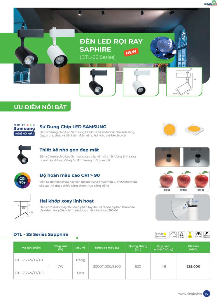 đèn led rọi ray Kingled