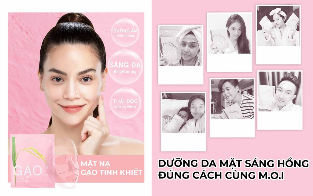 Dưỡng da mặt sáng hồng đúng cách cùng M.O.I