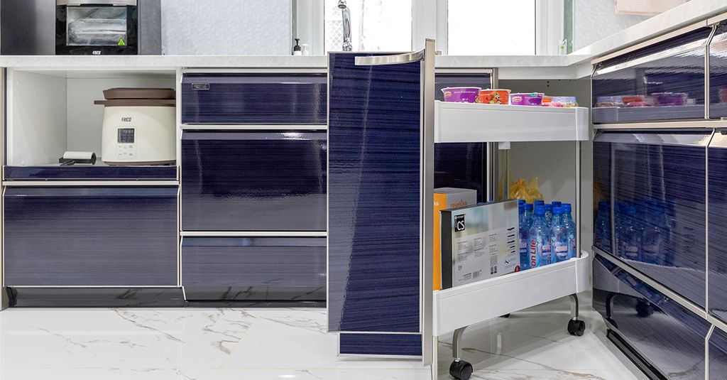 Tối ưu sức chứa bằng khoang góc thông minh của tủ bếp Takara standard