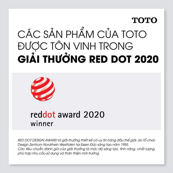 CÁC SẢN PHẨM TOTO ĐƯỢC TÔN VINH TRONG GIẢI THƯỞNG RED DOT 2020