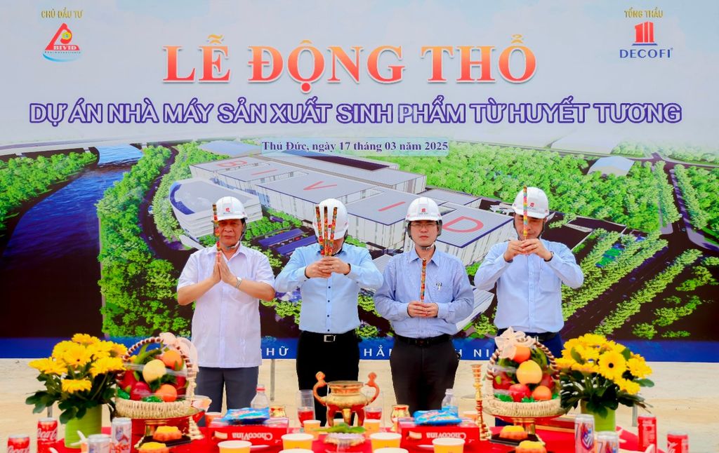 Decofi Động Thổ Xây Dựng Nhà Máy Sản Xuất Sinh Phẩm Từ Huyết Tương