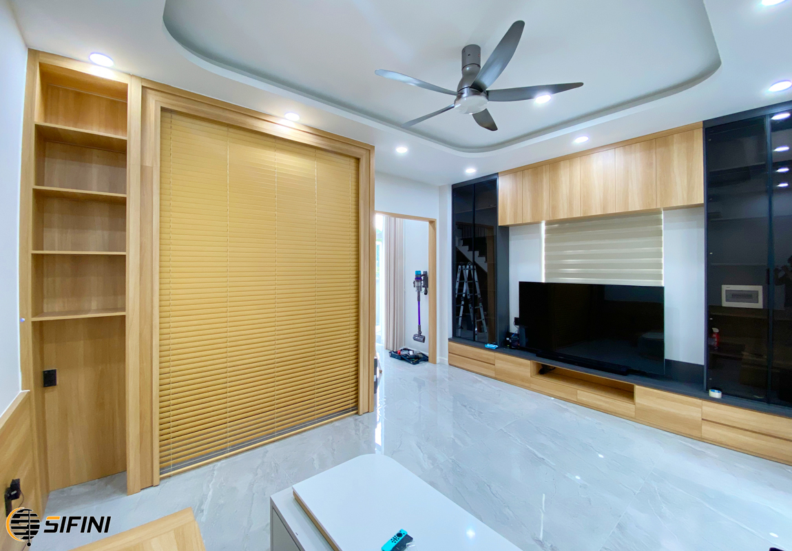 Rèm sáo gỗ tự động