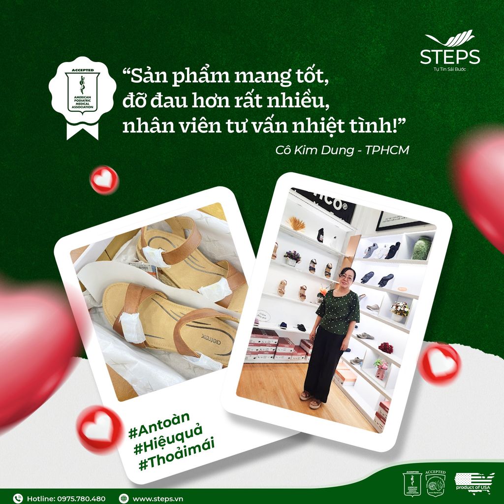 Cảm nhận của cô Kim Dung khi trải nghiệm giày dép sức khỏe tại STEPS