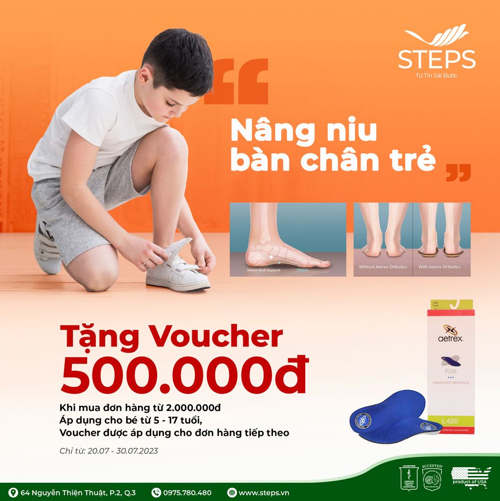 Đẩy Lùi Bàn Chân Bẹt Cho Bé Yêu - Nhận Ngay Voucher 500k - Khi Mua Đơn Hàng Từ 2 Triệu