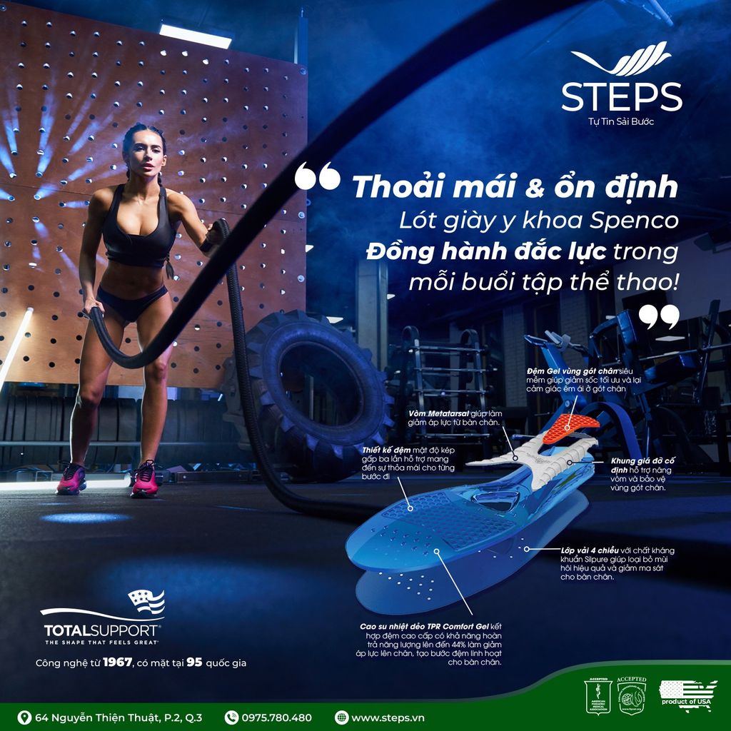 Chinh phục mọi thử thách thể thao cùng Lót giày y khoa Spenco - Thoải mái, êm ái, an toàn!