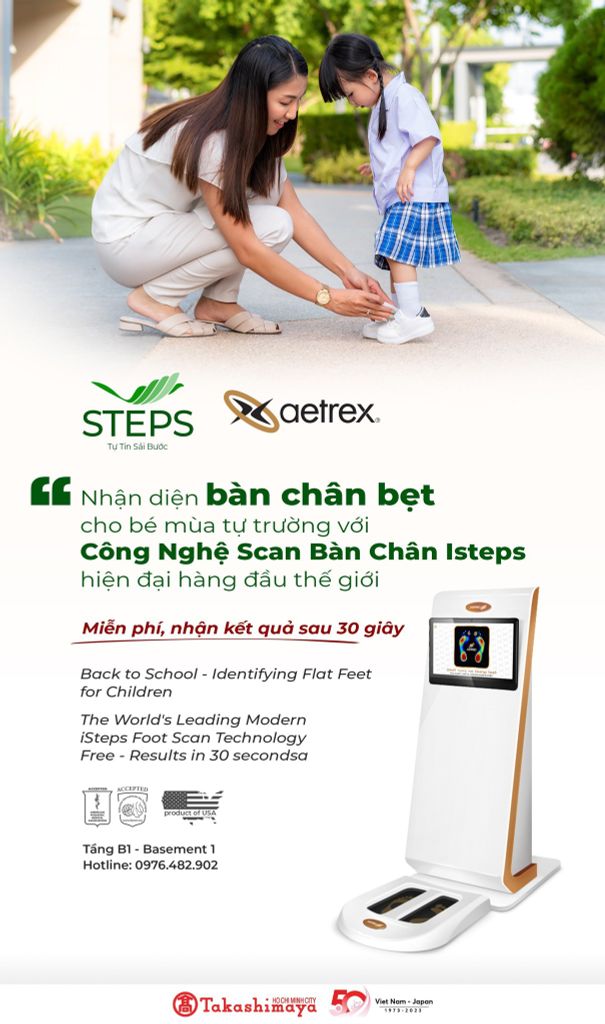 Kiểm Tra Bàn Chân Bẹt Cho Bé Miễn Phí Bằng máy Quét Bàn Chân Istep Công Nghệ Đến Từ Mỹ