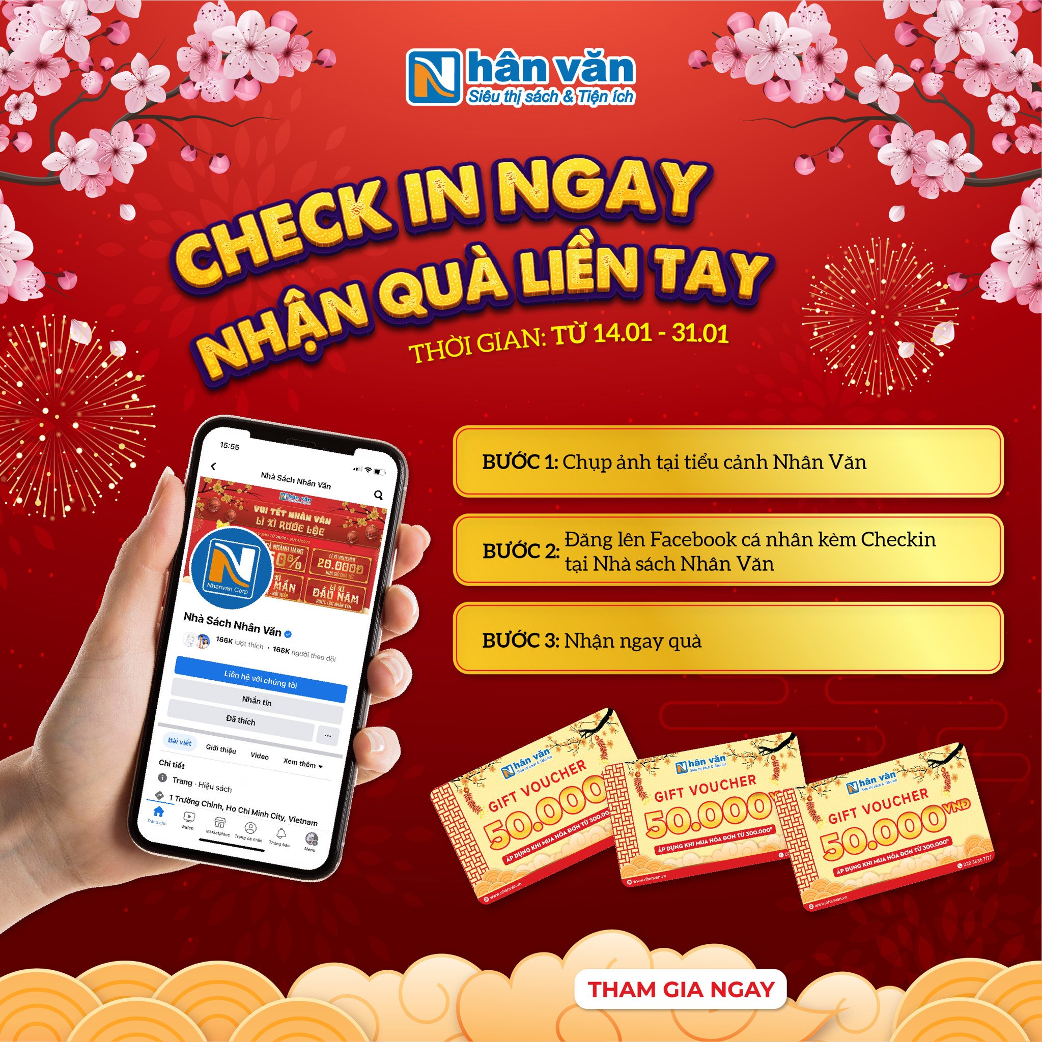 Check In Ngay NhẬn QuÀ LiỀn Tay Siêu Thị Sách And Tiện Ích Nhân Văn