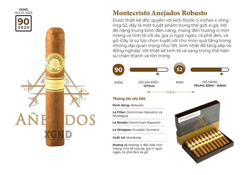 Cigar Montecristo Anejados Robusto - Xì Gà Chính Hãng