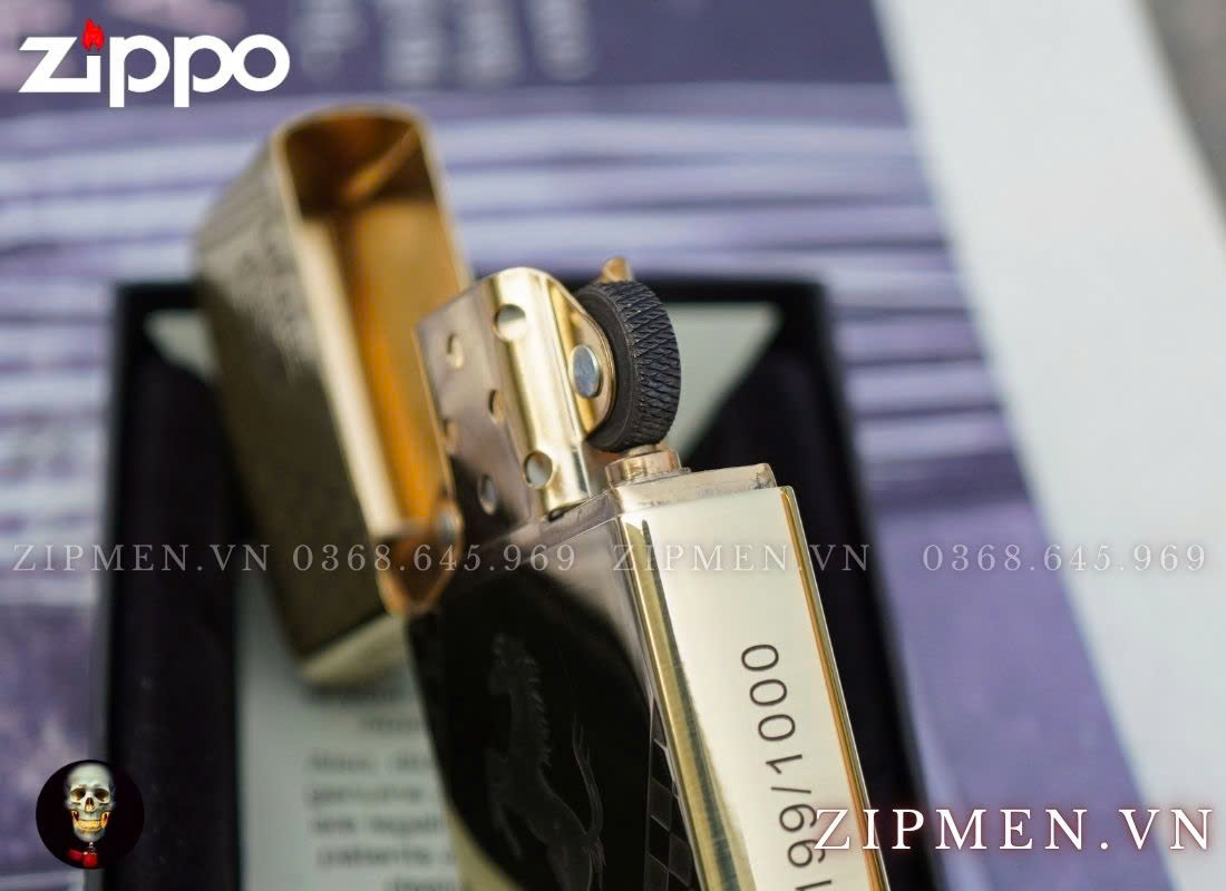 Hộp quẹt zippo usa chính hãng logo Ferrari